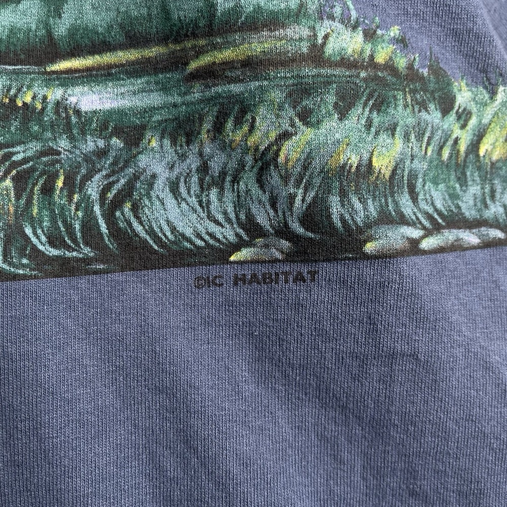 Vintage 1990s IC Habitat T Shirt Nature Tee Men's XL Blue Vtg 90s Casual AOP - Picture 2 of 11